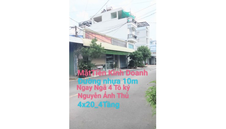 Bán Nhà MẶT TIỀN KINH DOANH  ĐƯỜNG NHỰA 10M TÔ KÝ 4x20 4 TẦNG DÒNG TIỀN 30TR Chưa Tới 5Tỷ 850